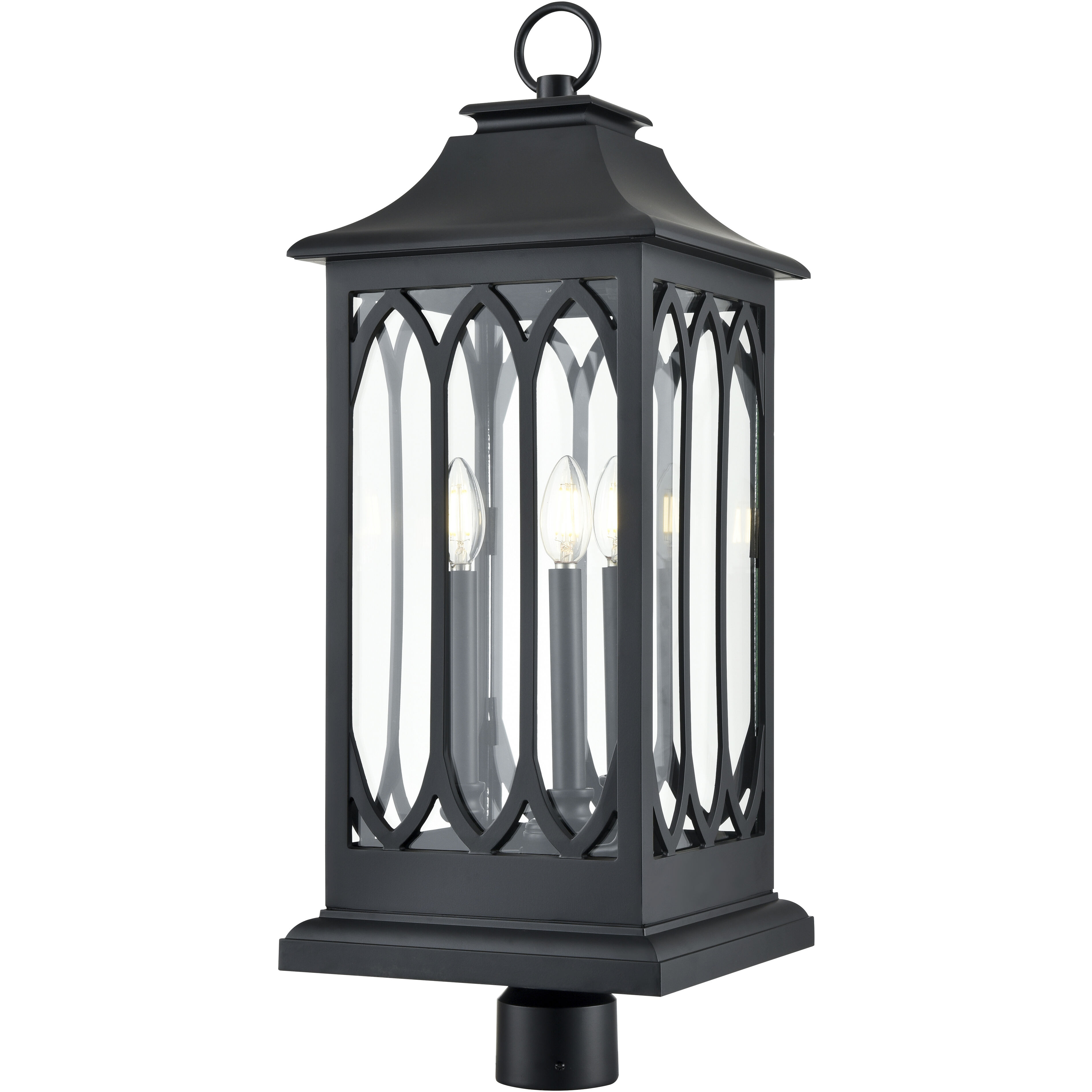 Mallorey 3 Light 29 inch Powder Coated Black Outdoor Post Lantern